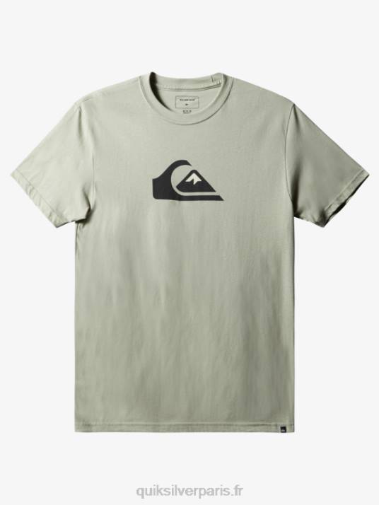 Hommes Quiksilver t-shirt à logo imprimé D6PT1387 sauge du désert