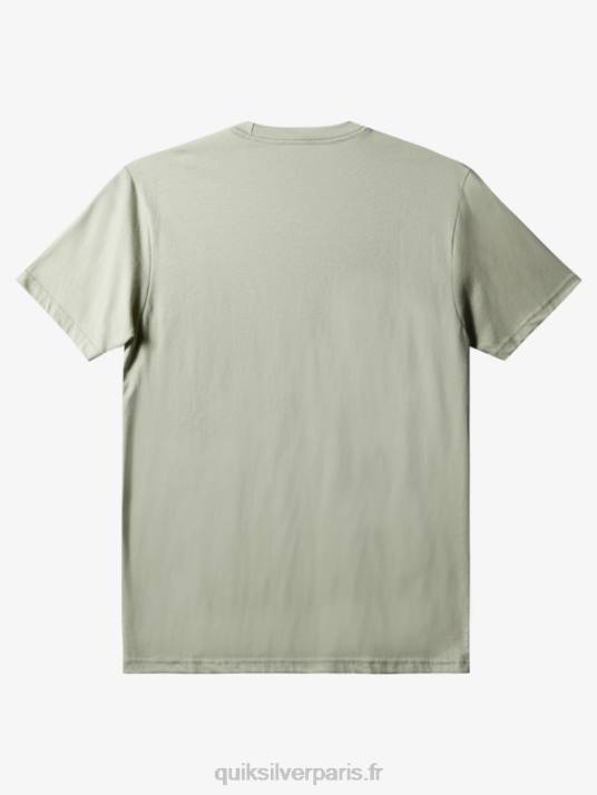 Hommes Quiksilver t-shirt à logo imprimé D6PT1387 sauge du désert