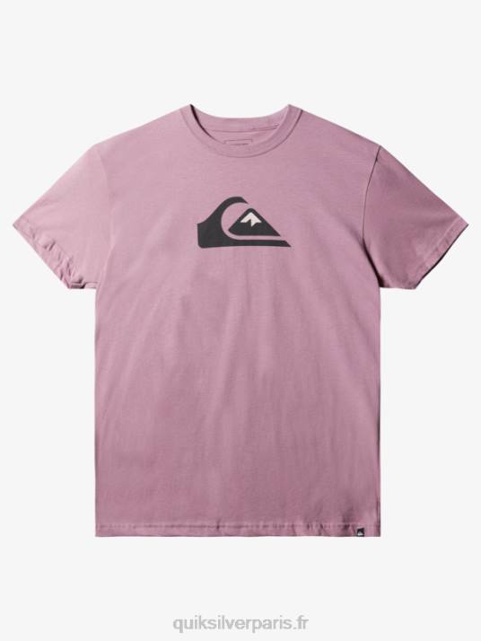 Hommes Quiksilver t-shirt à logo imprimé D6PT1388 orchidée poussiéreuse