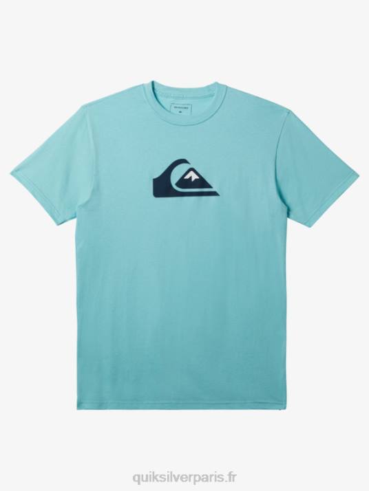 Hommes Quiksilver t-shirt à logo imprimé D6PT193 ange bleu