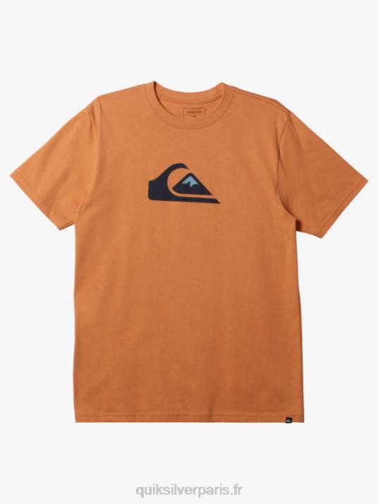 Hommes Quiksilver t-shirt à logo imprimé D6PT194 bronzer au cuivre