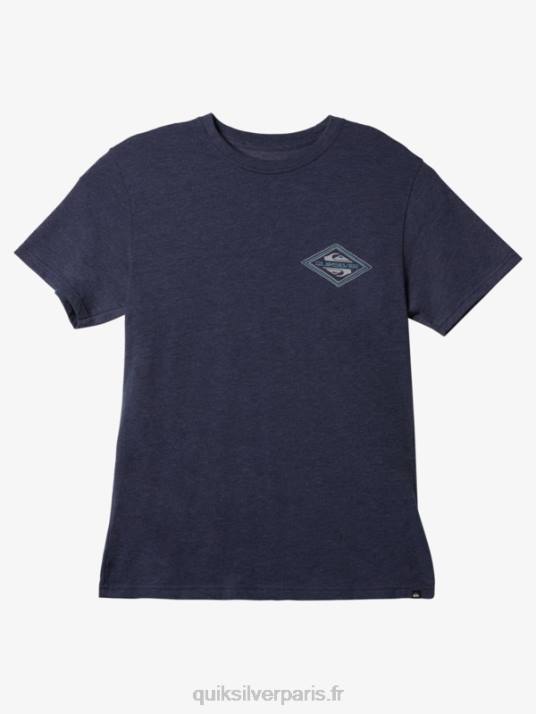 Hommes Quiksilver t-shirt à logo inversé D6PT1197 blazer bleu marine chiné