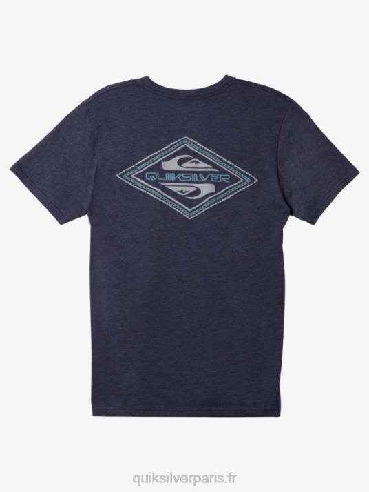 Hommes Quiksilver t-shirt à logo inversé D6PT1197 blazer bleu marine chiné