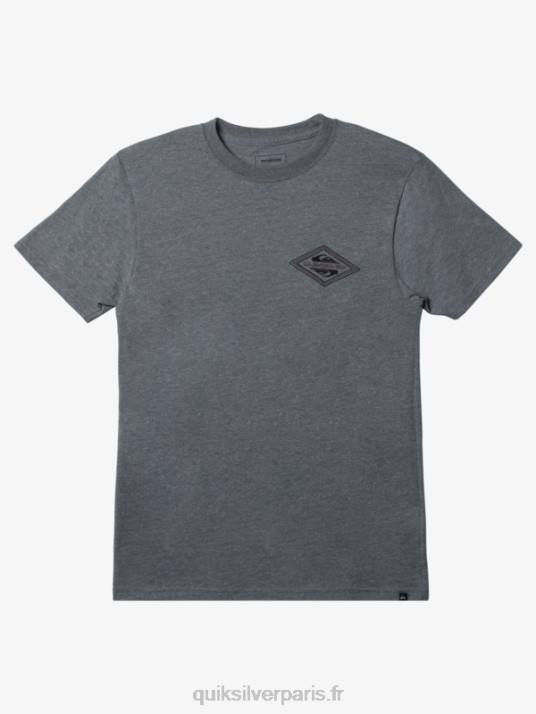 Hommes Quiksilver t-shirt à logo inversé D6PT1198 gris moyen chiné