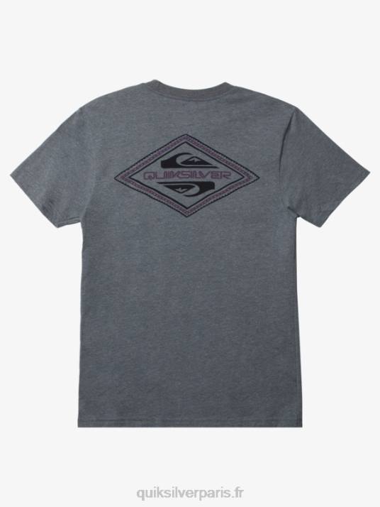 Hommes Quiksilver t-shirt à logo inversé D6PT1198 gris moyen chiné