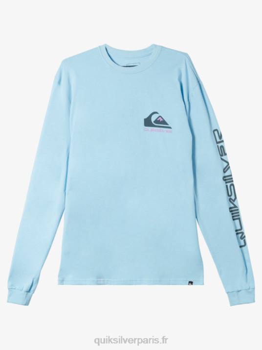 Hommes Quiksilver t-shirt à logo omni D6PT300 bleu ciel