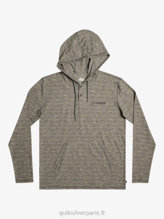 Hommes Quiksilver t-shirt manches longues à capuche kentin D6PT1353 ardoise foncée kentin