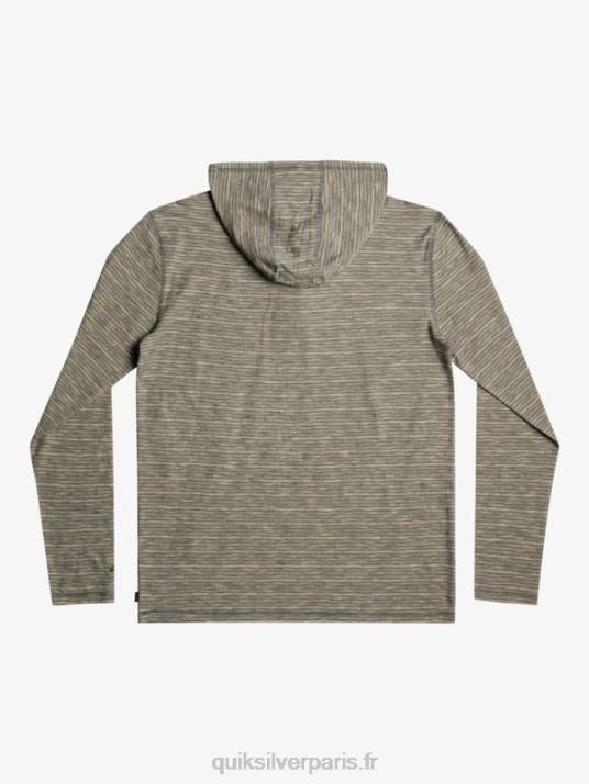 Hommes Quiksilver t-shirt manches longues à capuche kentin D6PT1353 ardoise foncée kentin