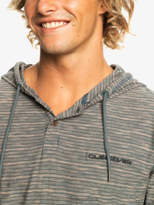 Hommes Quiksilver t-shirt manches longues à capuche kentin D6PT1353 ardoise foncée kentin