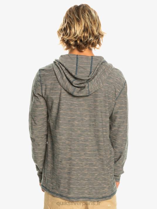 Hommes Quiksilver t-shirt manches longues à capuche kentin D6PT1353 ardoise foncée kentin