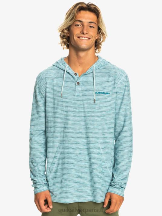Hommes Quiksilver t-shirt manches longues à capuche kentin D6PT1354 Kentin céleste