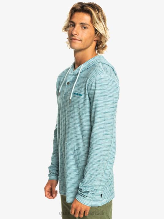 Hommes Quiksilver t-shirt manches longues à capuche kentin D6PT1354 Kentin céleste
