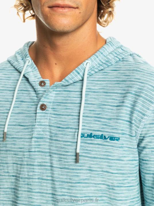 Hommes Quiksilver t-shirt manches longues à capuche kentin D6PT1354 Kentin céleste