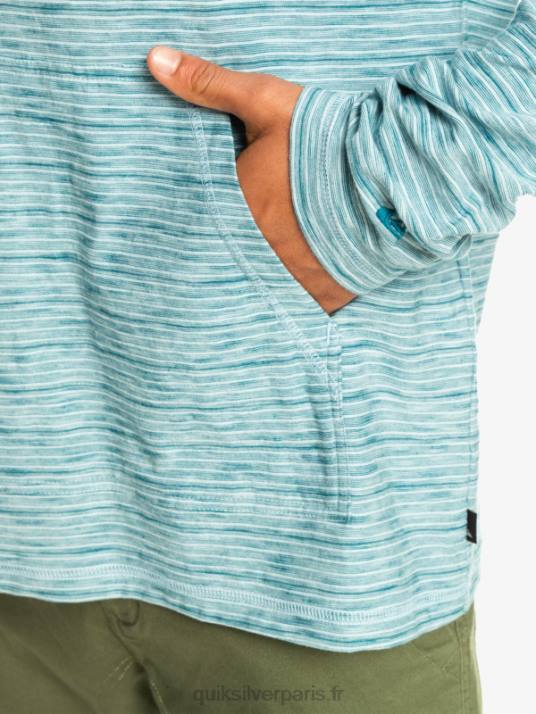 Hommes Quiksilver t-shirt manches longues à capuche kentin D6PT1354 Kentin céleste