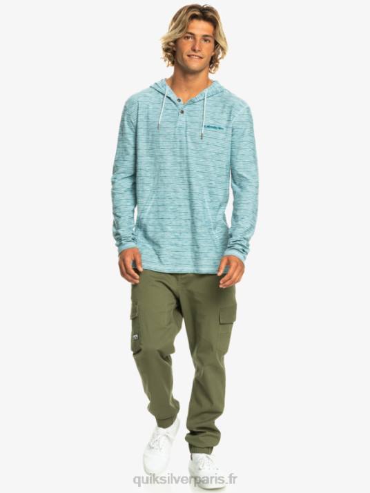 Hommes Quiksilver t-shirt manches longues à capuche kentin D6PT1354 Kentin céleste