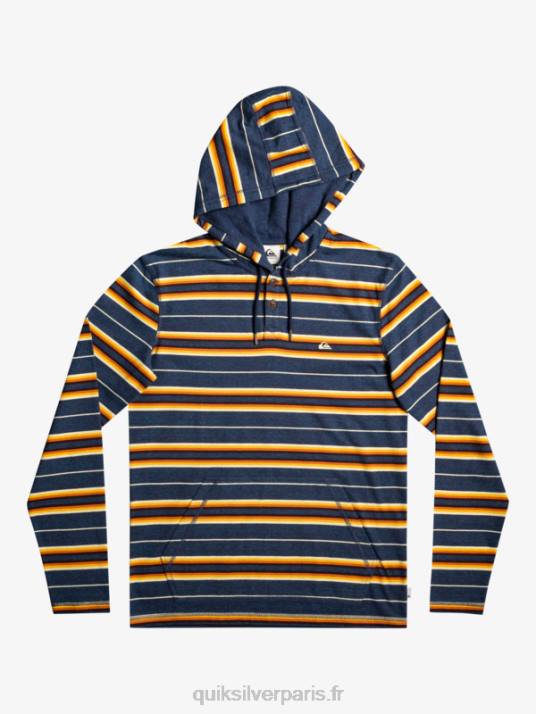 Hommes Quiksilver t-shirt manches longues à capuche last chance D6PT1862 insigne bande de la dernière chance