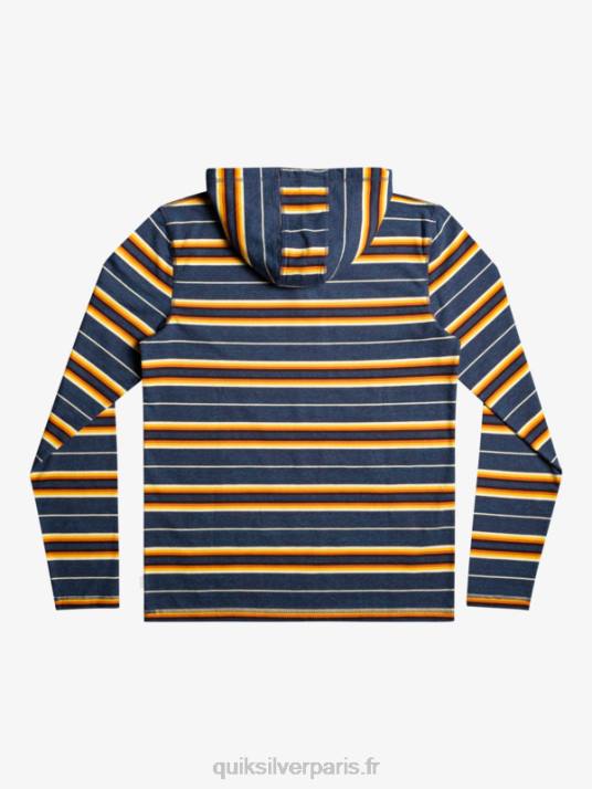 Hommes Quiksilver t-shirt manches longues à capuche last chance D6PT1862 insigne bande de la dernière chance