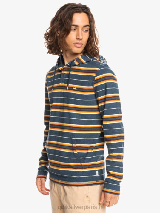 Hommes Quiksilver t-shirt manches longues à capuche last chance D6PT1862 insigne bande de la dernière chance