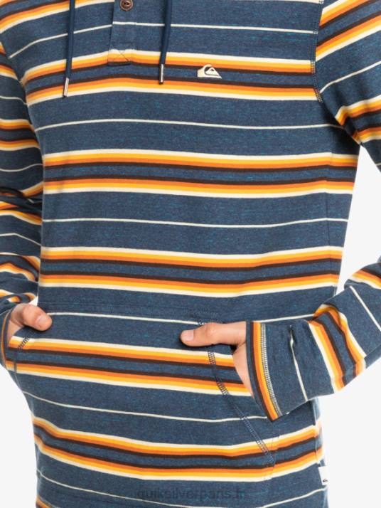 Hommes Quiksilver t-shirt manches longues à capuche last chance D6PT1862 insigne bande de la dernière chance
