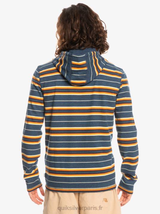 Hommes Quiksilver t-shirt manches longues à capuche last chance D6PT1862 insigne bande de la dernière chance