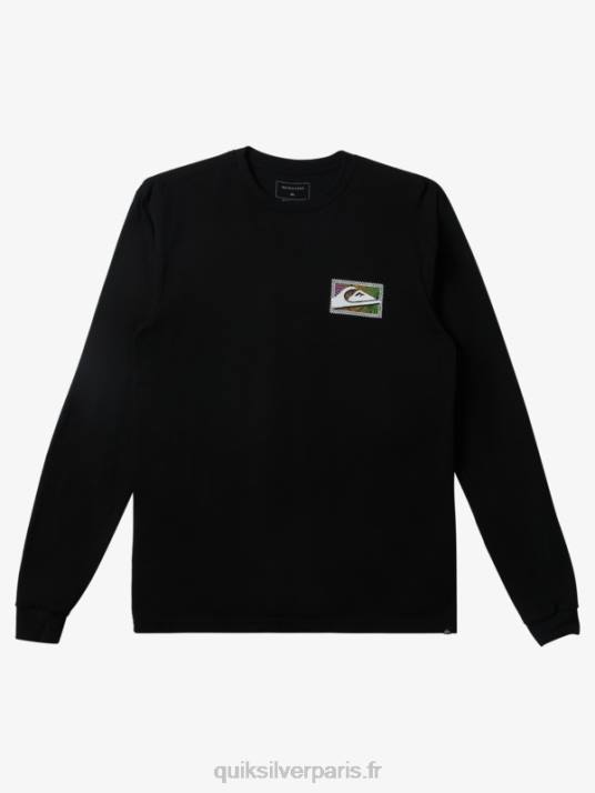 Hommes Quiksilver t-shirt à manches longues et imprimés dégradés D6PT435 noir