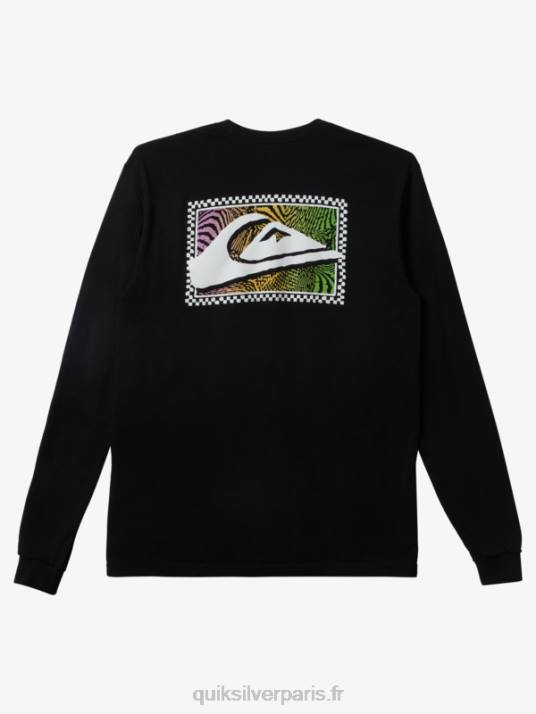 Hommes Quiksilver t-shirt à manches longues et imprimés dégradés D6PT435 noir