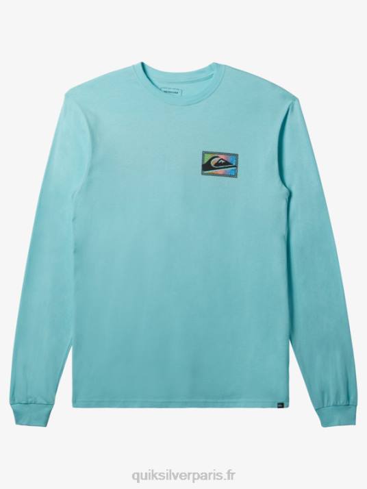 Hommes Quiksilver t-shirt à manches longues et imprimés dégradés D6PT436 ange bleu