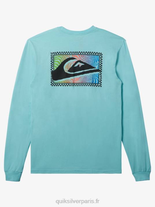 Hommes Quiksilver t-shirt à manches longues et imprimés dégradés D6PT436 ange bleu