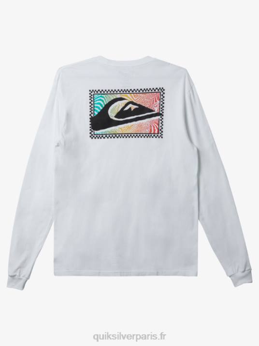 Hommes Quiksilver t-shirt à manches longues et imprimés dégradés D6PT437 blanc