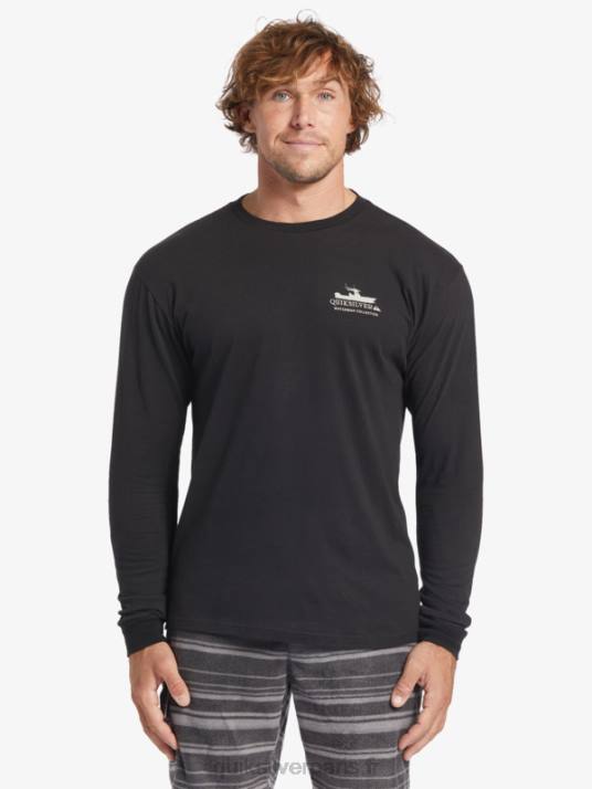Hommes Quiksilver t-shirt à manches longues waterman power trip D6PT62 noir