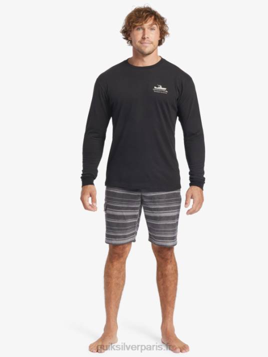 Hommes Quiksilver t-shirt à manches longues waterman power trip D6PT62 noir