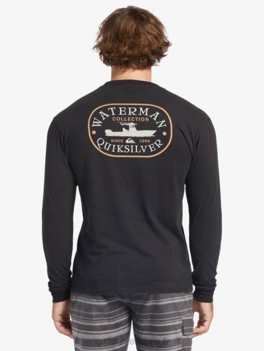 Hommes Quiksilver t-shirt à manches longues waterman power trip D6PT62 noir