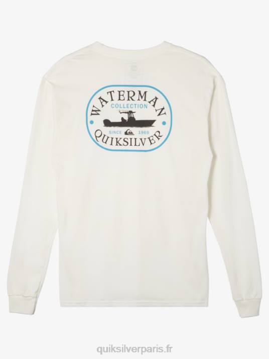 Hommes Quiksilver t-shirt à manches longues waterman power trip D6PT63 Blanc comme neige
