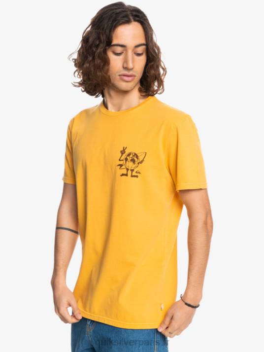 Hommes Quiksilver t-shirt message caché D6PT1761 tige d\'or