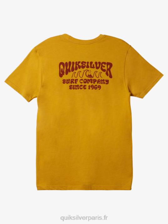 Hommes Quiksilver t-shirt mod de verrouillage D6PT527 pépite d\'or bruyère