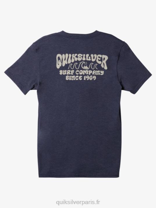 Hommes Quiksilver t-shirt mod de verrouillage D6PT529 blazer bleu marine chiné