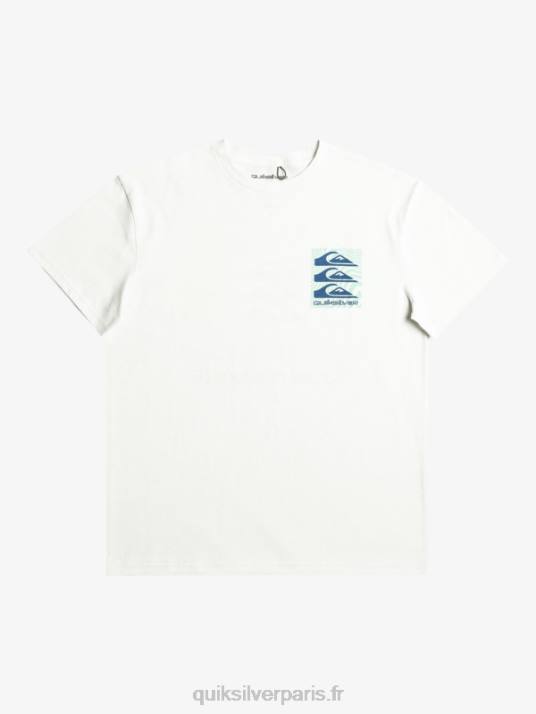 Hommes Quiksilver t-shirt à motifs déformés D6PT1013 Blanc comme neige