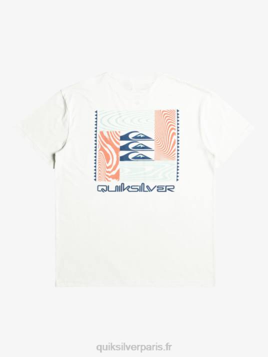 Hommes Quiksilver t-shirt à motifs déformés D6PT1013 Blanc comme neige