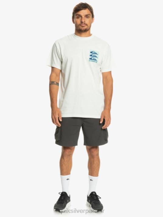Hommes Quiksilver t-shirt à motifs déformés D6PT1013 Blanc comme neige