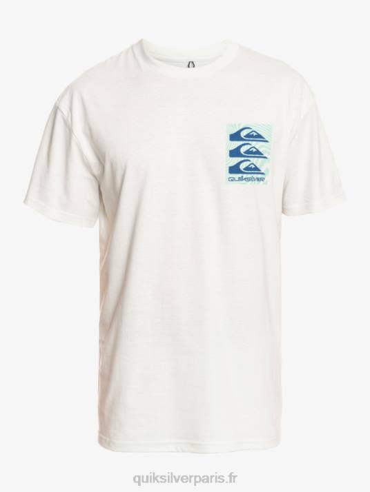 Hommes Quiksilver t-shirt à motifs déformés D6PT1013 Blanc comme neige