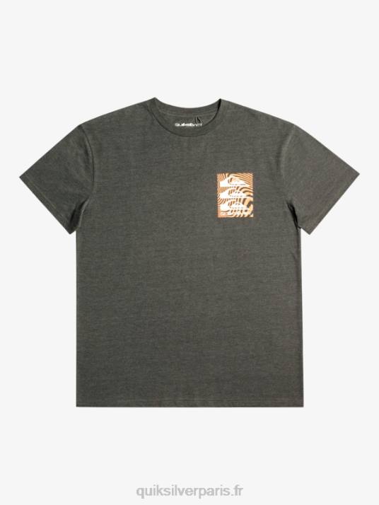 Hommes Quiksilver t-shirt à motifs déformés D6PT1014 fantôme