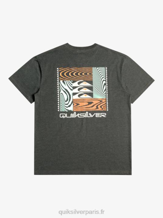 Hommes Quiksilver t-shirt à motifs déformés D6PT1014 fantôme
