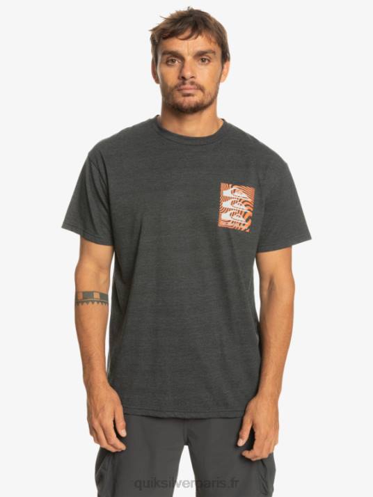 Hommes Quiksilver t-shirt à motifs déformés D6PT1014 fantôme