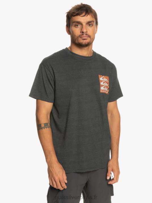 Hommes Quiksilver t-shirt à motifs déformés D6PT1014 fantôme