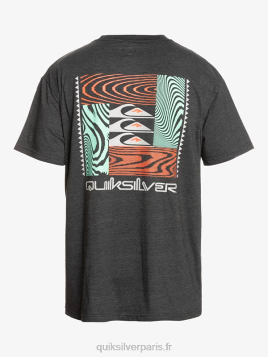 Hommes Quiksilver t-shirt à motifs déformés D6PT1014 fantôme