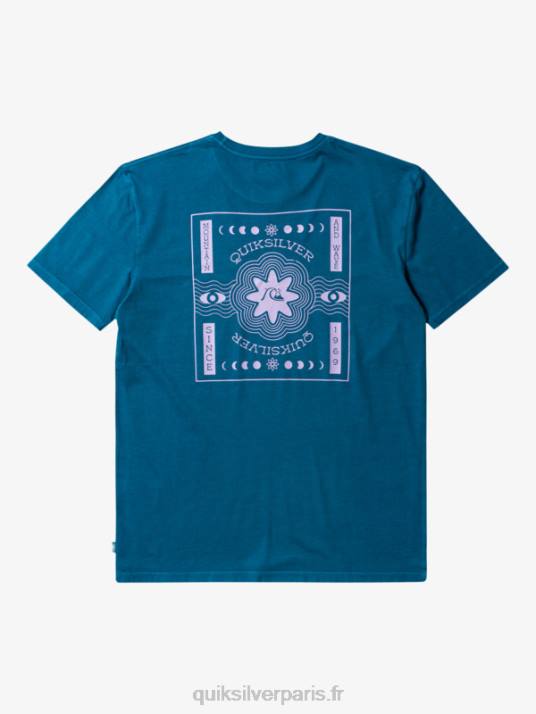 Hommes Quiksilver t-shirt psychédélique D6PT755 bleu marocain