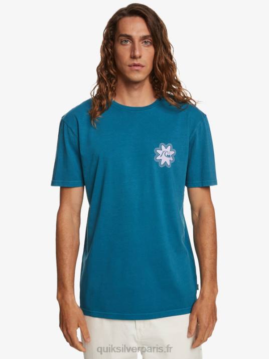 Hommes Quiksilver t-shirt psychédélique D6PT755 bleu marocain