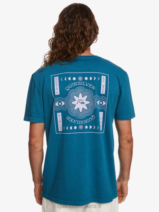 Hommes Quiksilver t-shirt psychédélique D6PT755 bleu marocain