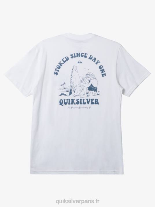 Hommes Quiksilver t-shirt ravi depuis le premier jour D6PT230 blanc