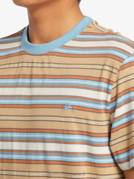 Hommes Quiksilver t-shirt à rayures geller D6PT631 geller taos rayure